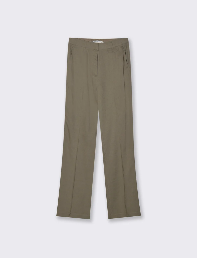 Pantalone gamba dritta da donna - Verde salvia