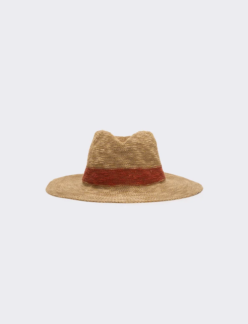 Cappello donna tesa larga in maglina lurex - Marrone