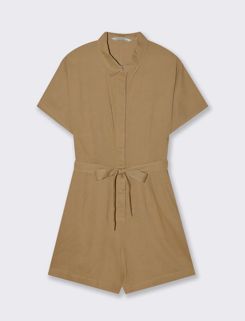 Jumpsuit corta da donna - Caramello