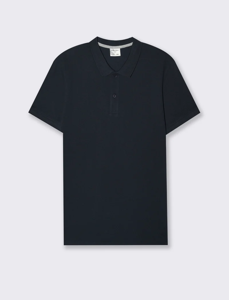 Polo basica in piquet da uomo - Blu