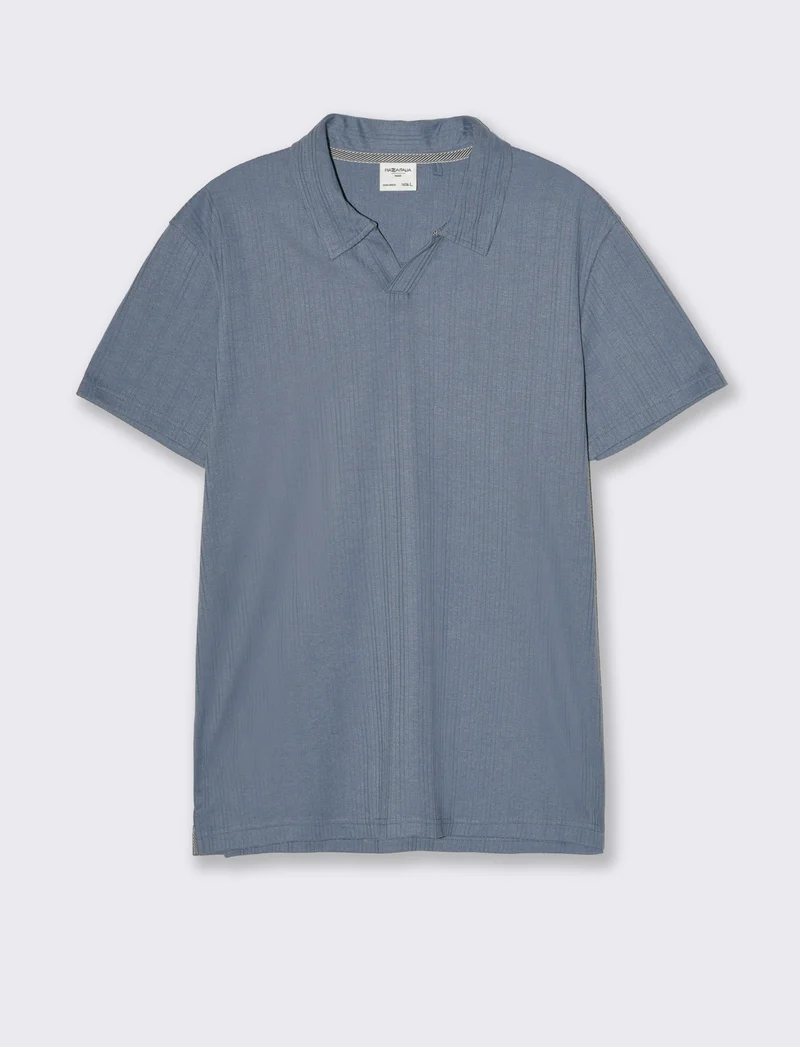 Polo a coste effetto maglia da uomo - CARTA DA ZUCCHERO
