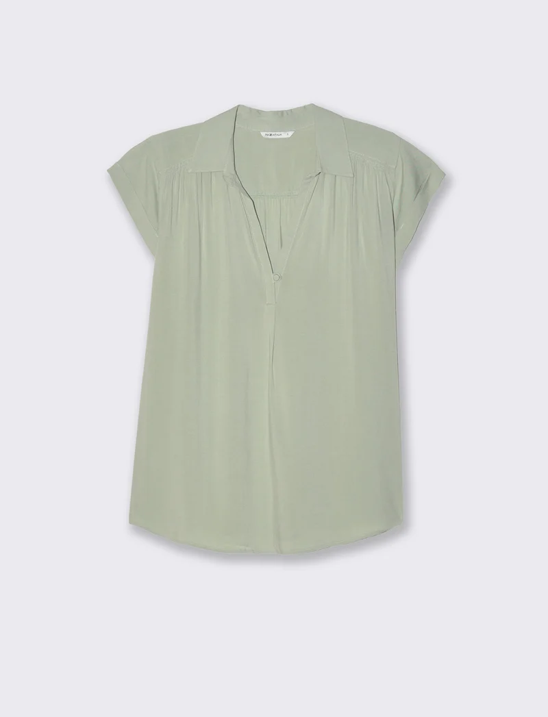 Casacca mezzamanica con scollo a V da donna - Verdino