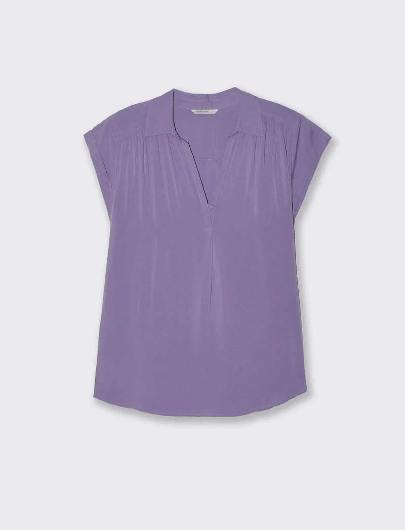 Casacca mezzamanica con scollo a V da donna - Lilla pervinca