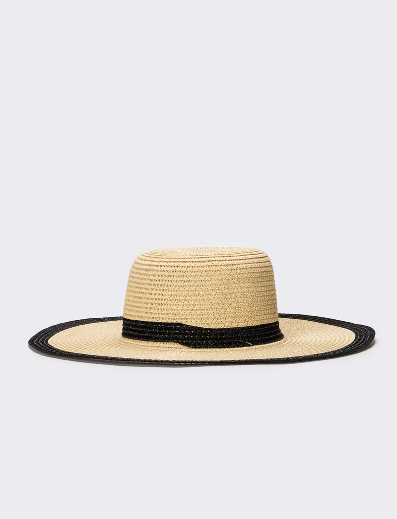 Cappello donna falda larga lurex - Nero