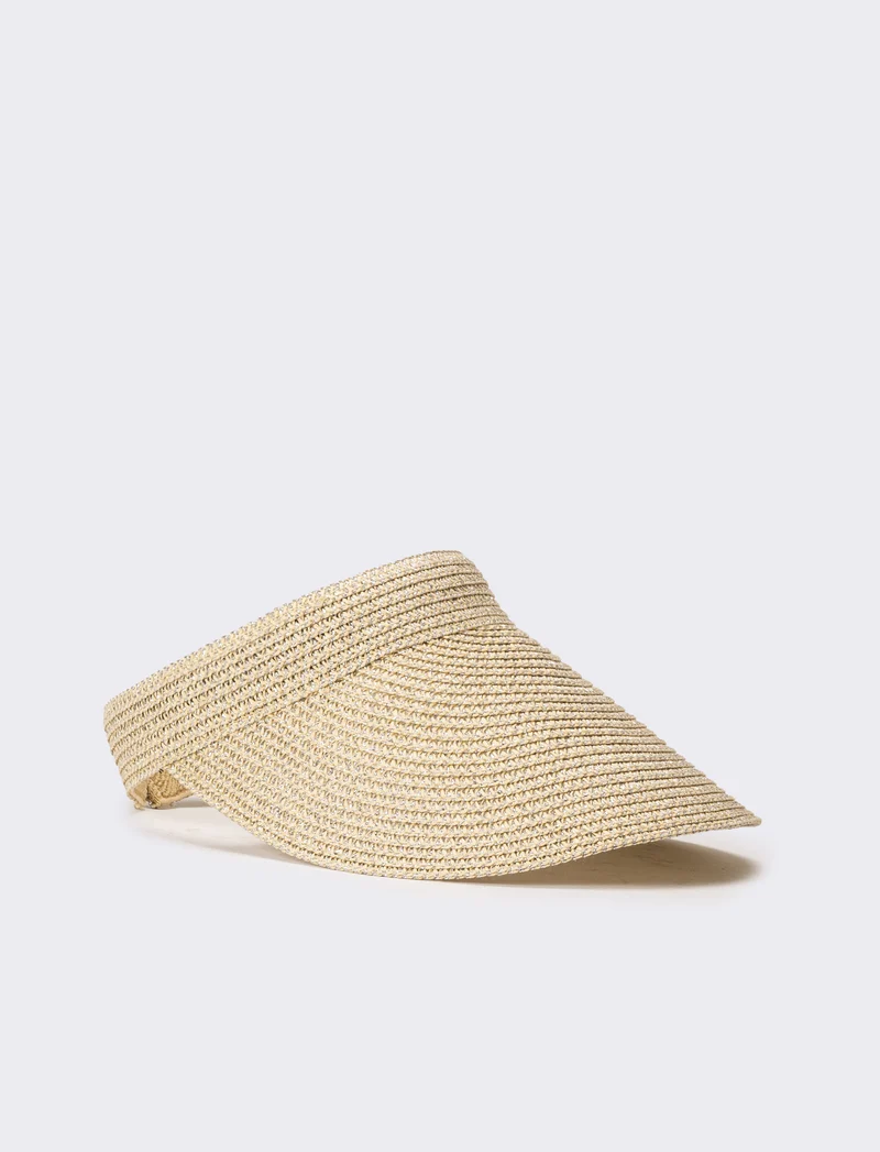 Cappello donna visiera unita in paglia - Beige