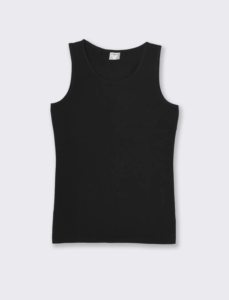 Canotta basic in cotone elasticizzato da uomo - Nero