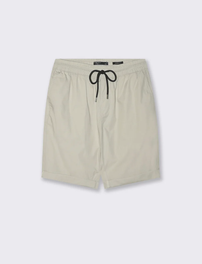 Bermuda jogger in cotone leggero da uomo - Grigio ghiaccio