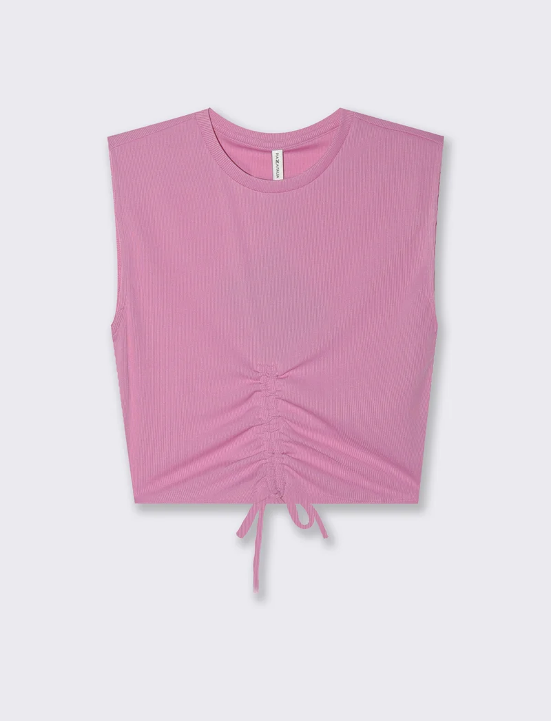 Top con coulisse da donna - Rosa