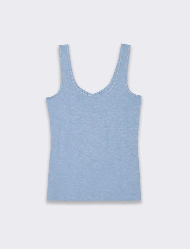 Top con passamaneria da donna - Blu chiaro