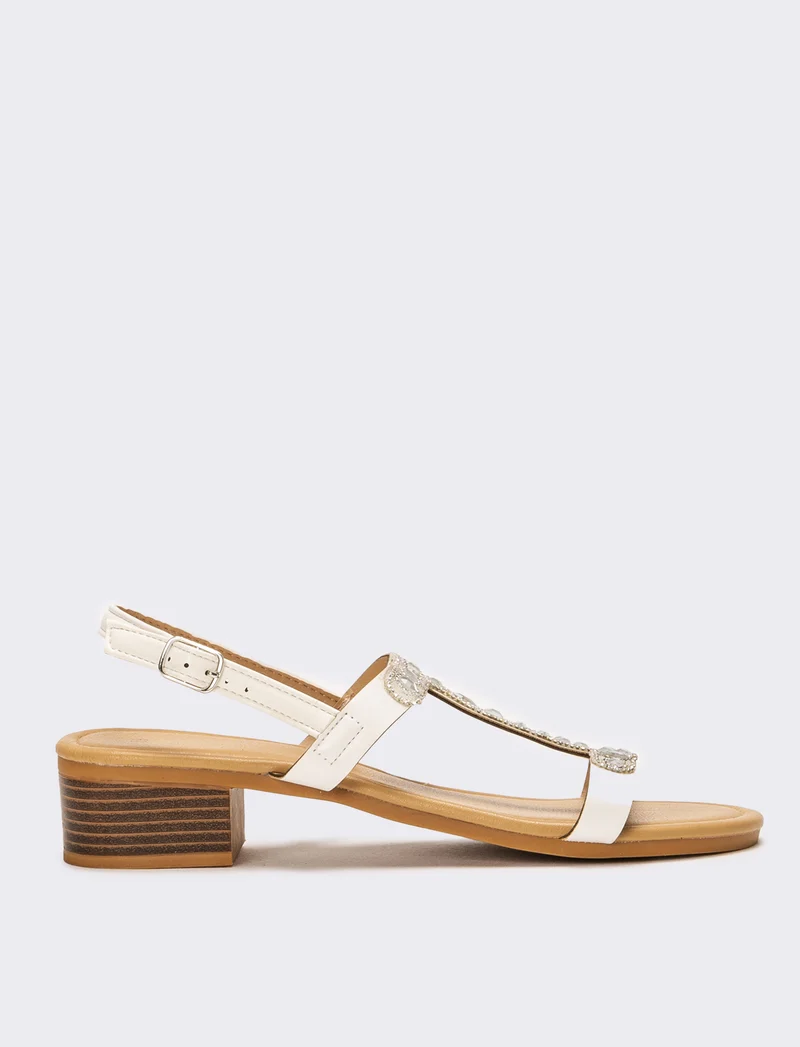 Sandalo capri con strass - Bianco