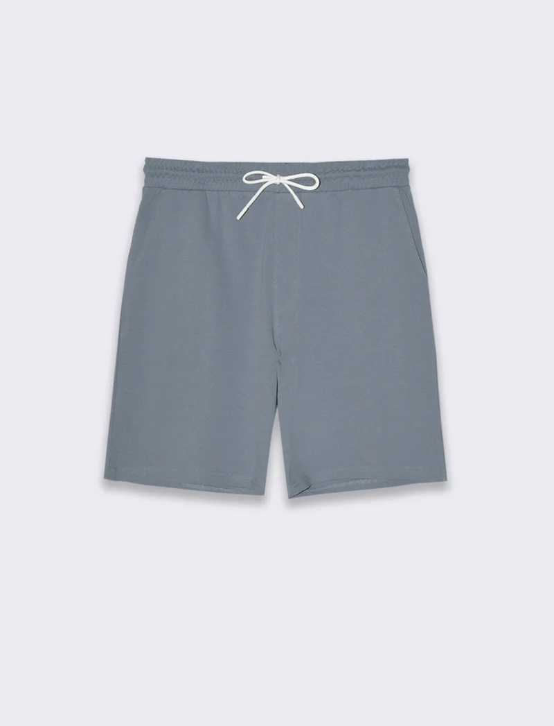 Bermuda jogger in piquet di cotone da uomo - CARTA DA ZUCCHERO