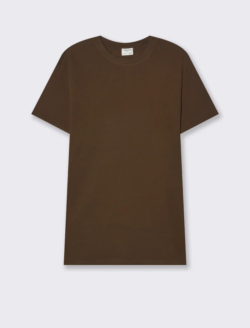 T-shirt in piquet di cotone da uomo - Moro