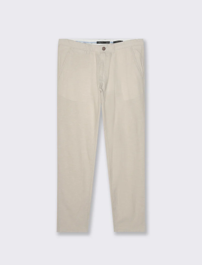 Pantaloni chino misto lino da uomo - Sabbia