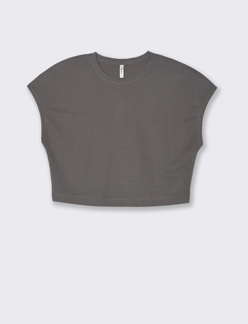 T-shirt basica da donna - Grigio piombo