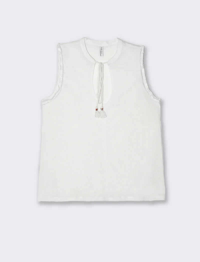 Top con scollo a V da donna - Bianco