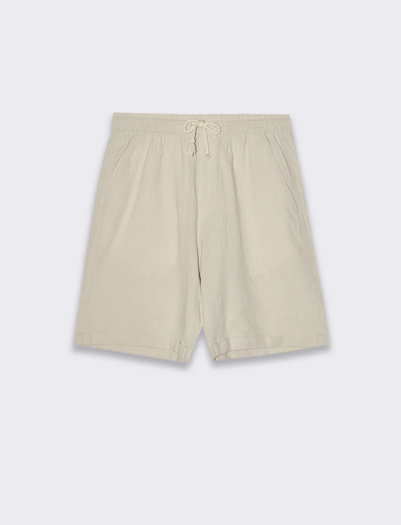 Bermuda jogger tessuto goffrato da uomo - Grigio ghiaccio