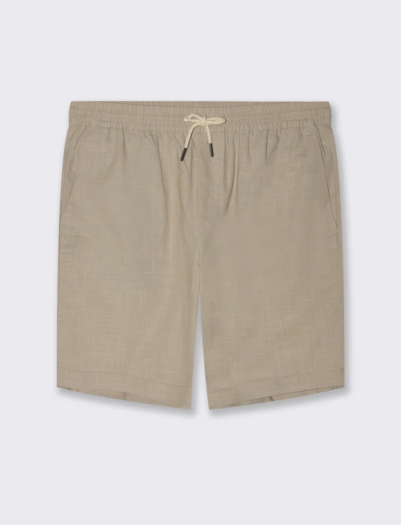Bermuda jogger tessuto slub da uomo - Beige