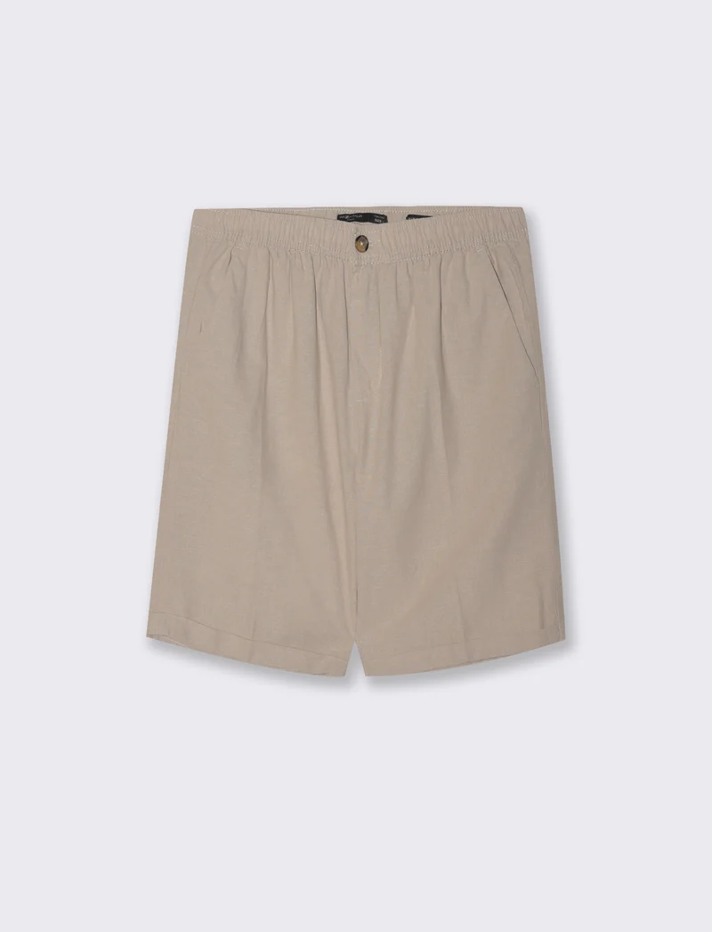 Bermuda vita jogger misto lino da uomo - Beige