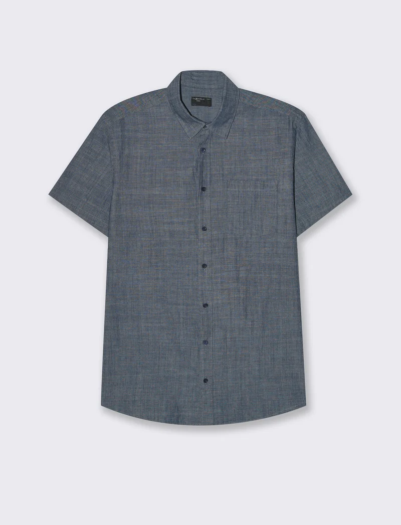 Camicia di cotone effetto denim da uomo - Denim