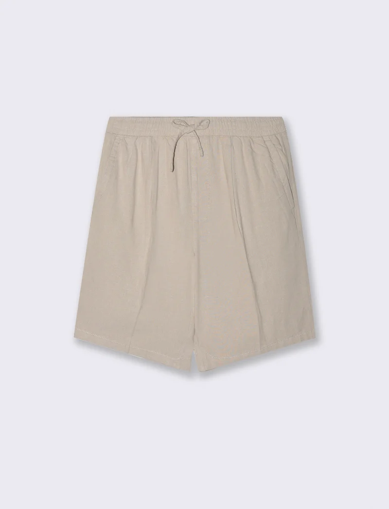 Bermuda jogger misto lino da uomo - Sabbia