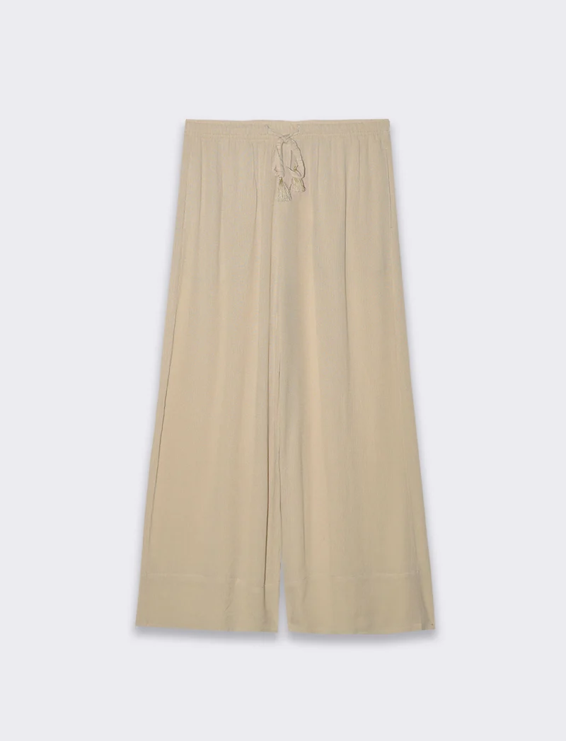 Pantalone coulotte da donna - Beige corda