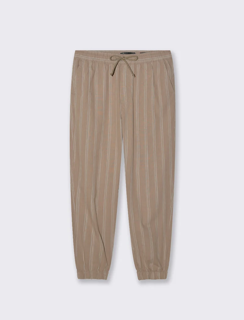 Pantaloni jogger effetto lino da uomo - Grigio tortora
