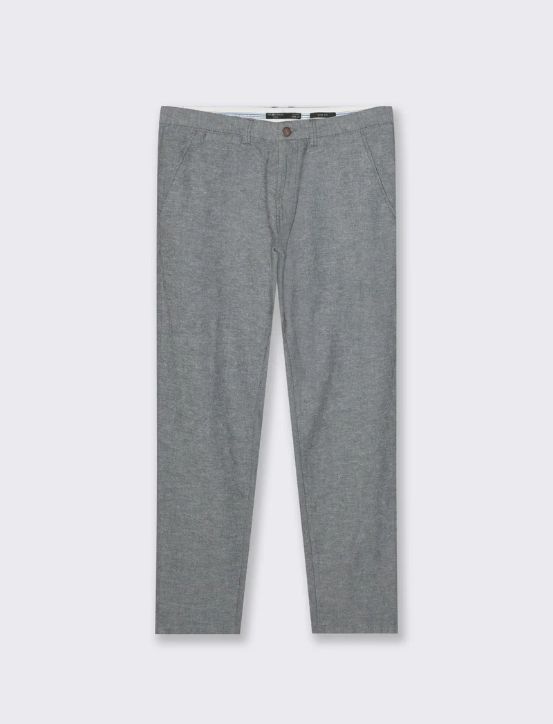 Pantaloni chino misto lino da uomo - Blu