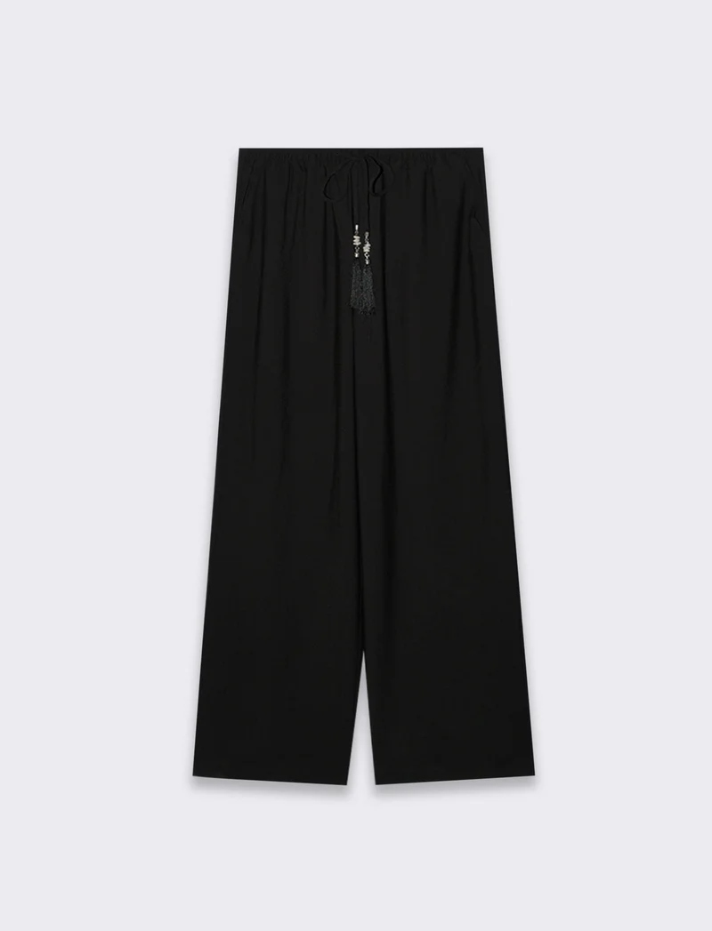 Pantalone con coulisse da donna - Nero