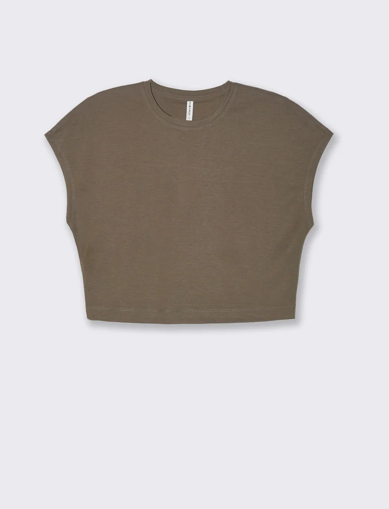 T-shirt basica da donna - Verde salvia