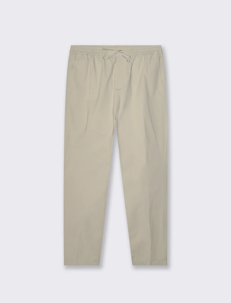 Pantaloni chino jogger in popelin stretch da uomo - Sabbia