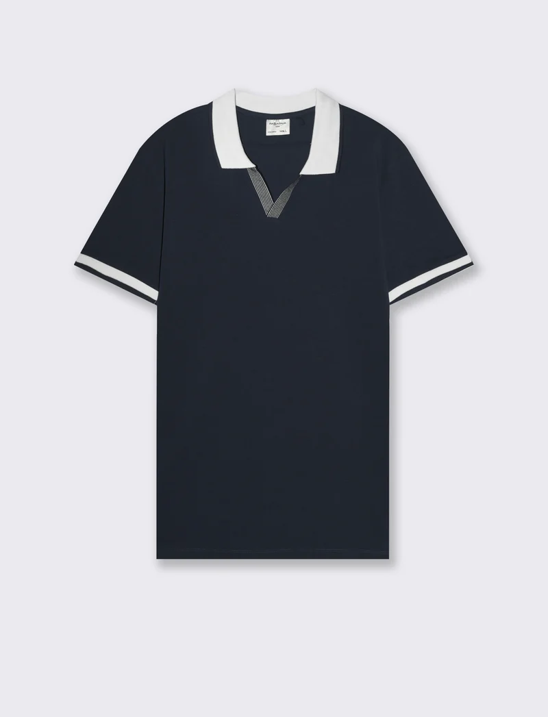 Polo collo derby da uomo - Blu