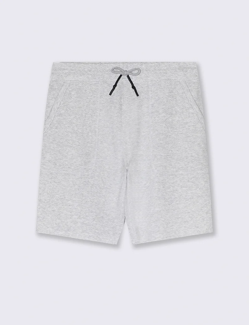 Bermuda jogger struttura waffle da uomo - Grigio mel.