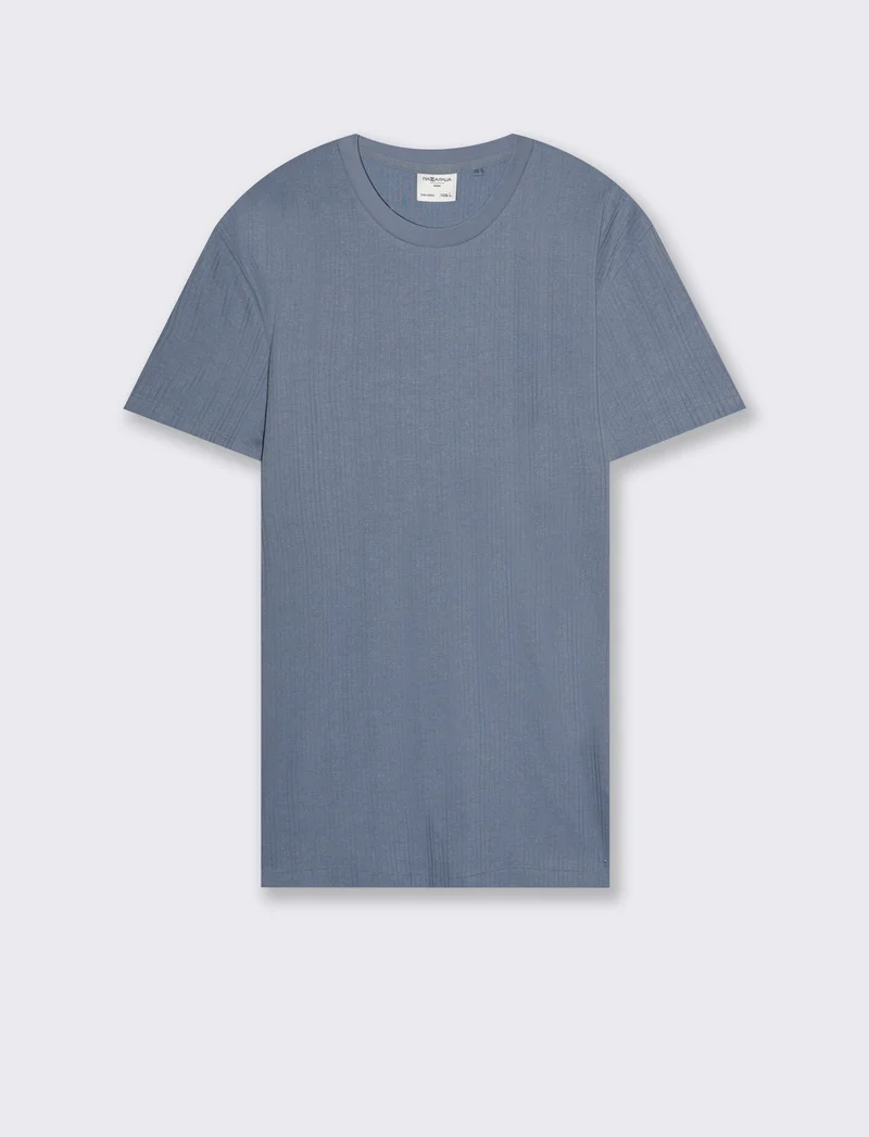 T-shirt a coste effetto maglia da uomo - CARTA DA ZUCCHERO