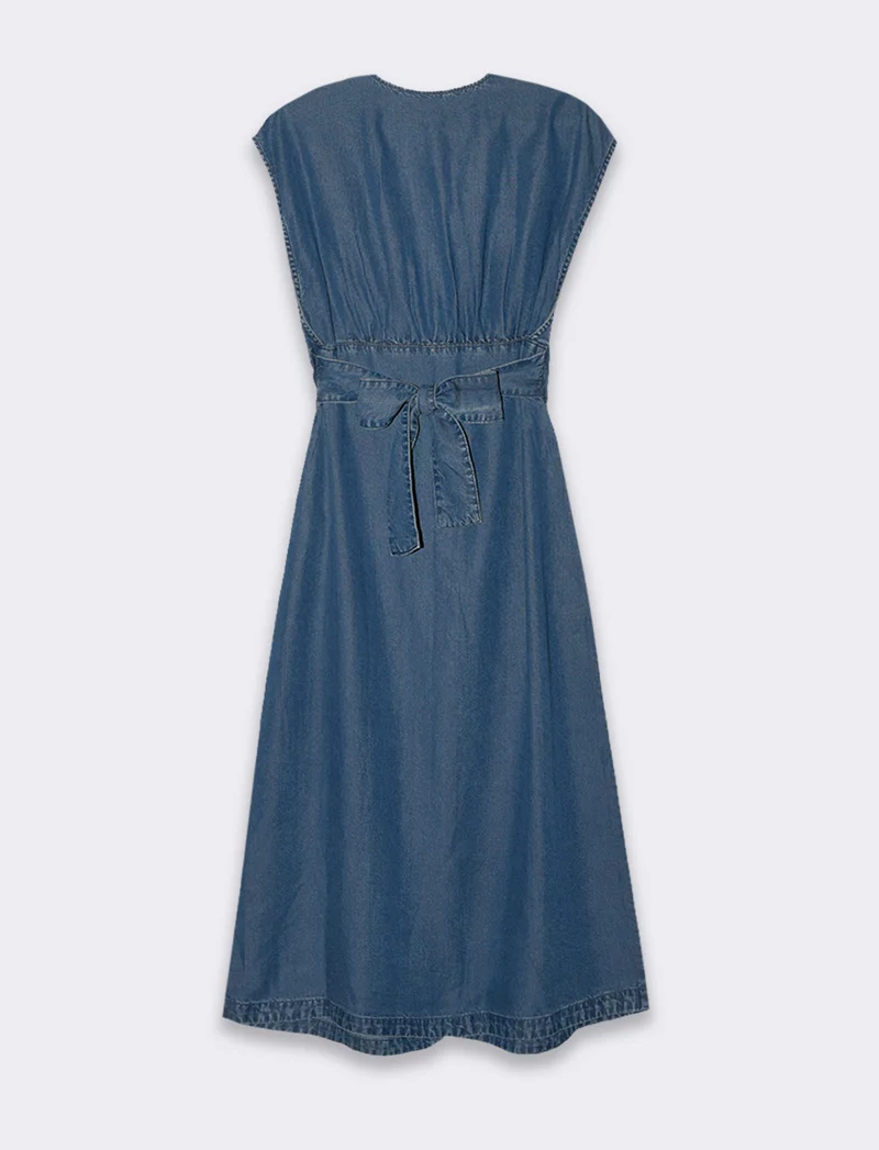 Abito chemisier giro manica da donna - DENIM SCURO