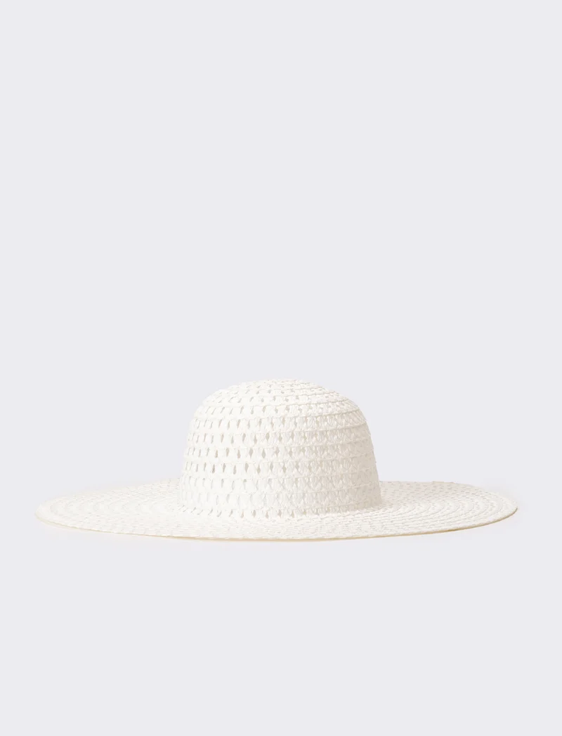 Cappello donna a falda larga - Bianco