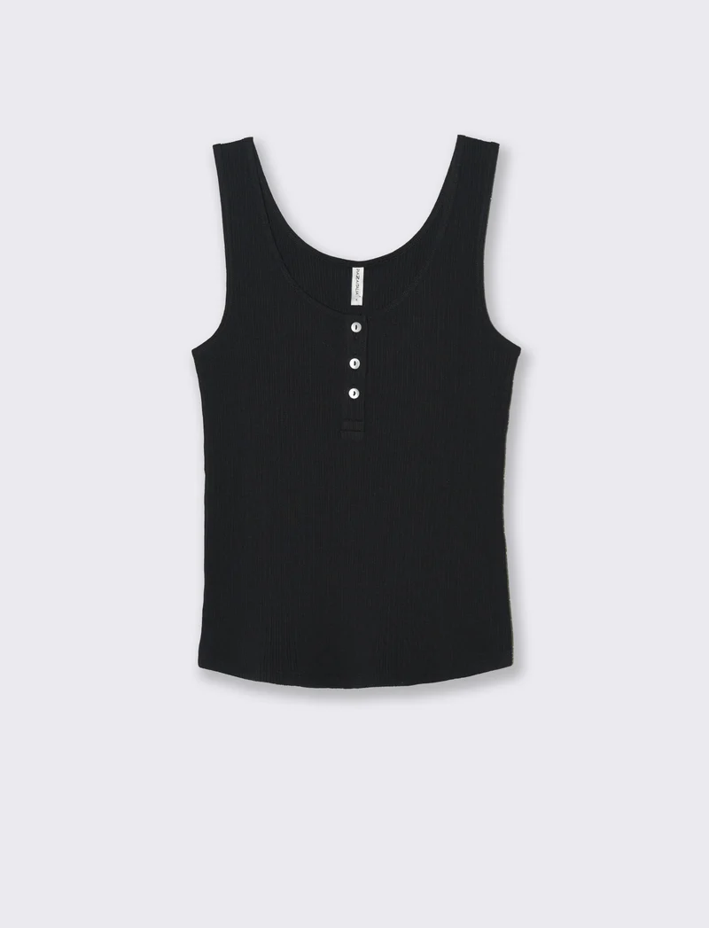 Top con scollo serafino da donna - Nero
