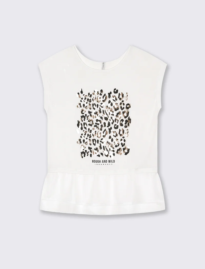 T-shirt con stampa da donna - Bianco latte