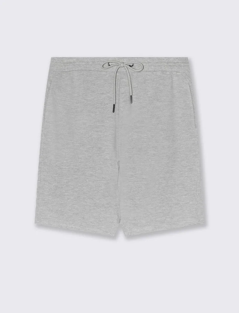 Bermuda in piquet con vita jogger da uomo - Grigio mel.