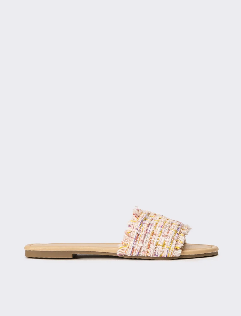 Mule in tweed da donna - Rosa
