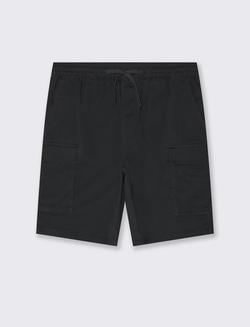 Bermuda cargo in twill da uomo - Nero
