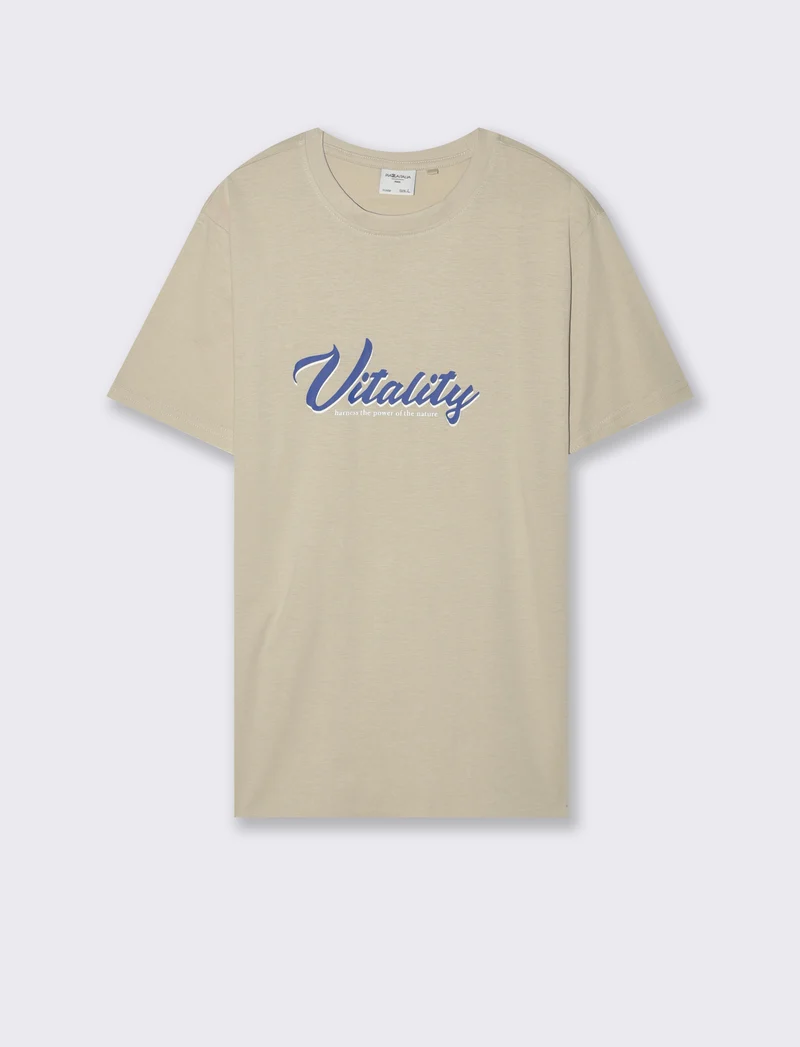 T-shirt con stampa avanti ed indietro da uomo - Grigio ghiaccio