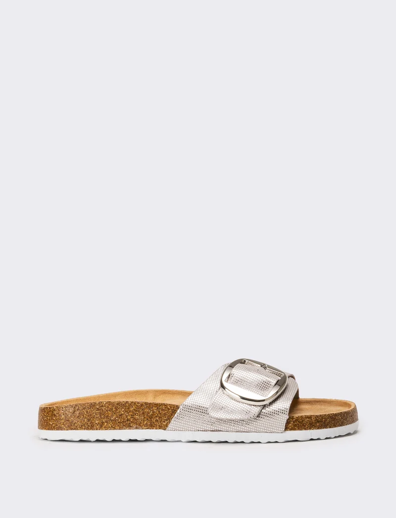 Sandalo flat da donna - Argento
