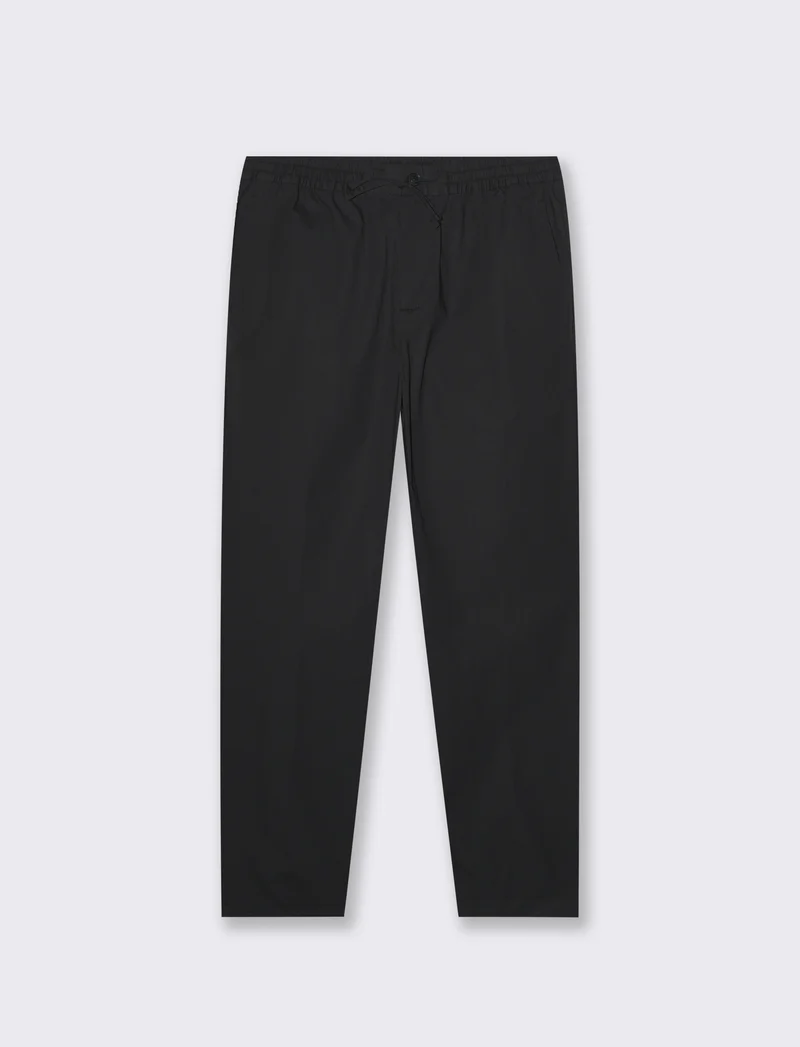 Pantaloni chino jogger in popelin stretch da uomo - Nero