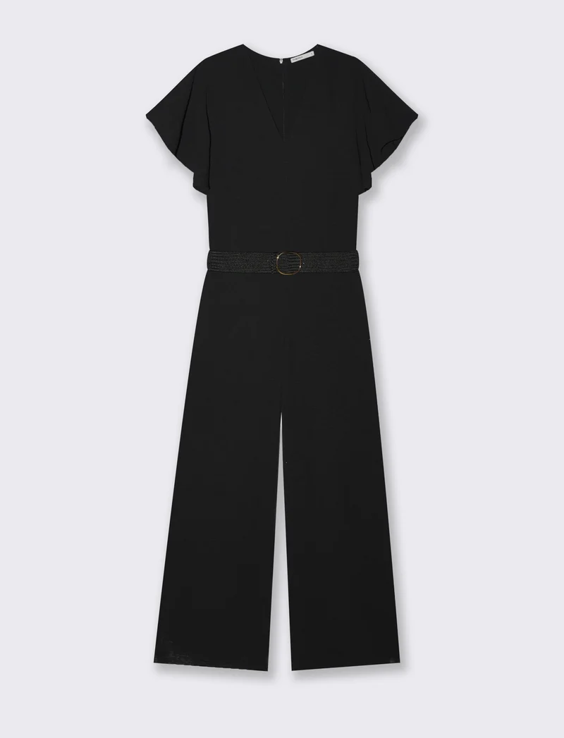 Tuta con cintura da donna - Nero