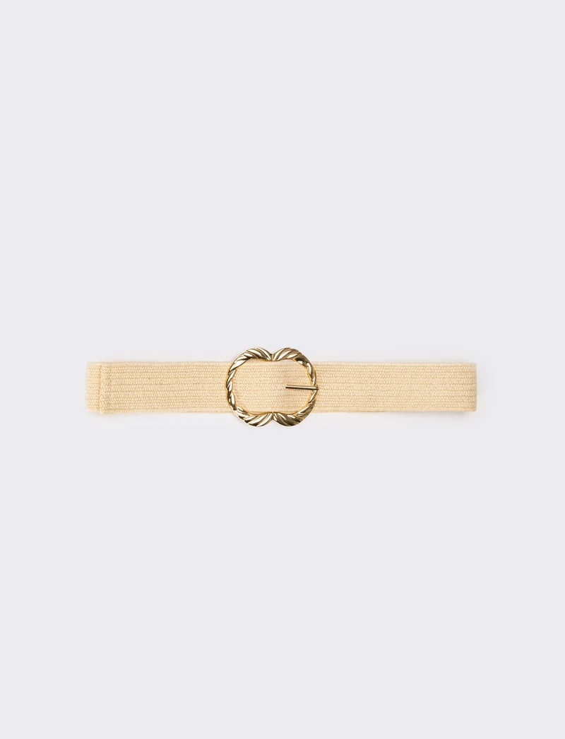 Cintura donna elastica fibbia metallo - Bianco
