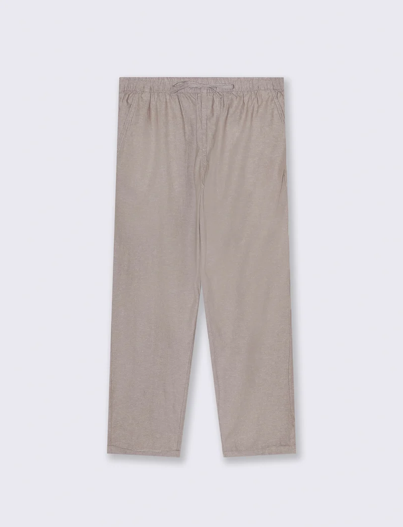 Pantaloni jogger in cotone effetto melange da uomo - Grigio tortora