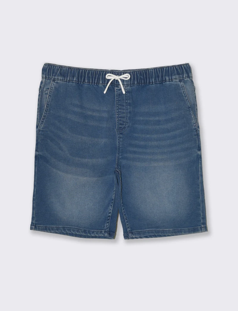 Bermuda in knitting effetto denim da uomo - Denim