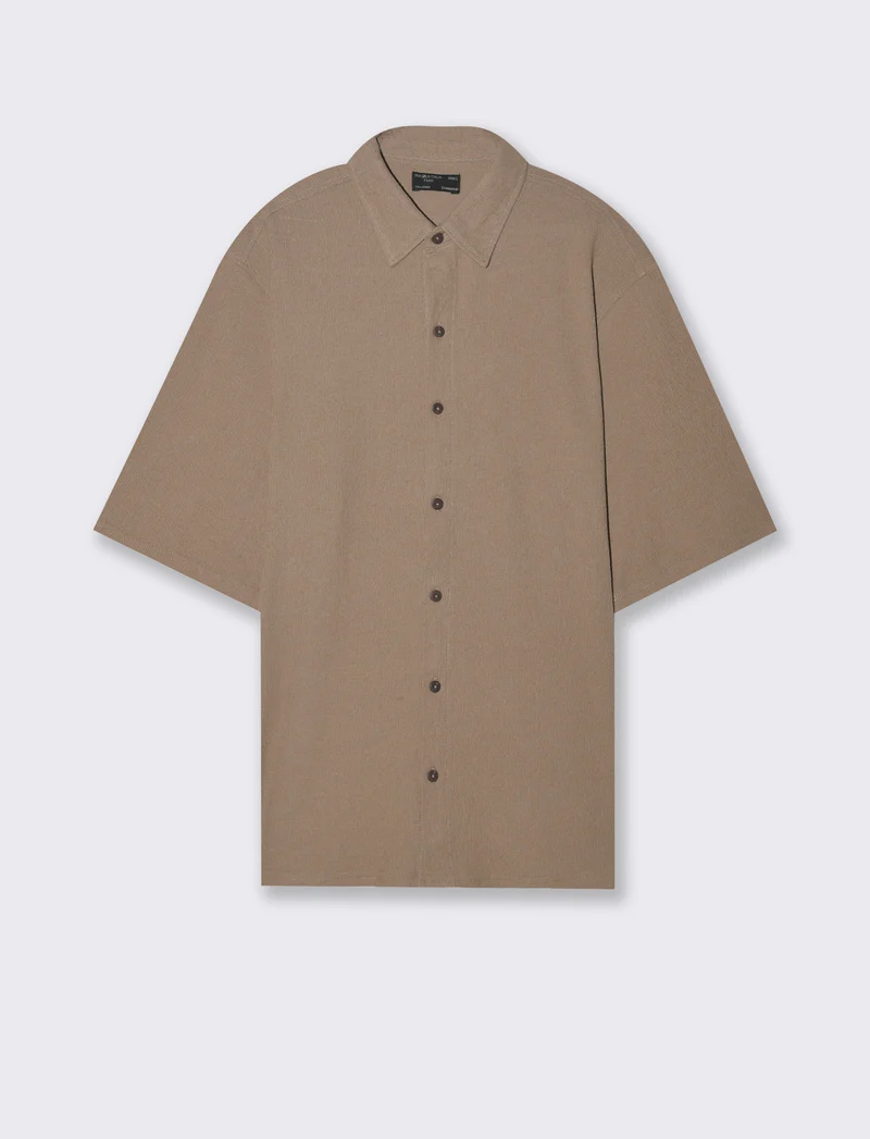 Camicia basic regular fit easy iron da uomo - Grigio tortora