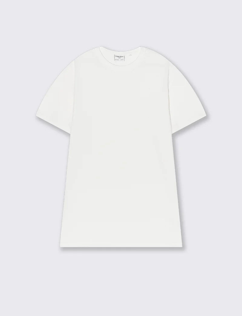 T-shirt girocollo struttura jacquard da uomo - Bianco sporco