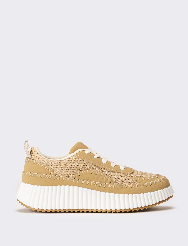 Sneakers in rafia da donna - Beige